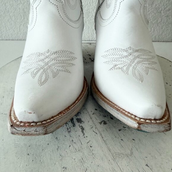 Lane SMOKESHOW White Cowboy Bootie Womens 5.5 Western Cowgirl Short Ankle Boots - Picture 8 of 15